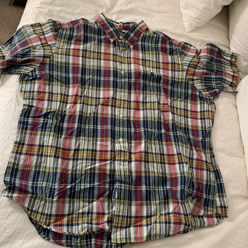 Men’s XXL Polo by Ralph Lauren short-sleeve plaid shirt. Near new.